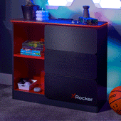 Carbon-Tek Chest of Drawers with LED, Gray/Red - X Rocker