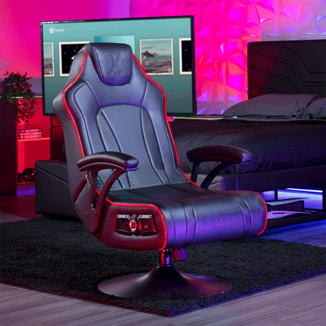 CXR3 LED Bluetooth Audio Pedestal Gaming Chair, Black - X Rocker