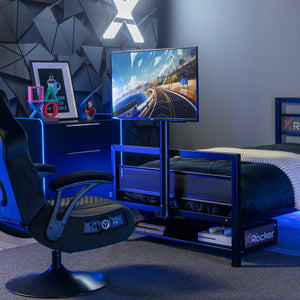 Basecamp Gaming Bed with TV Mount, Black, Full - X Rocker