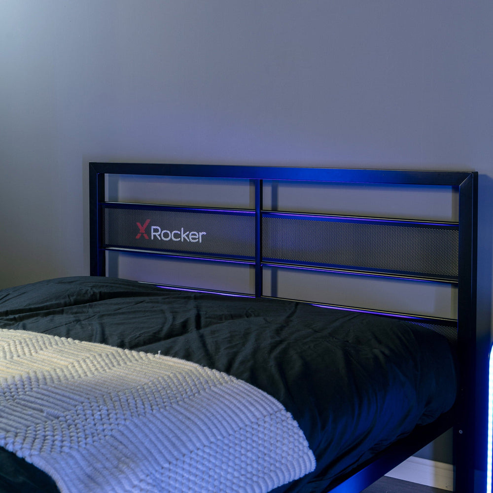 Basecamp Gaming Bed with TV Mount, Black, Full - X Rocker