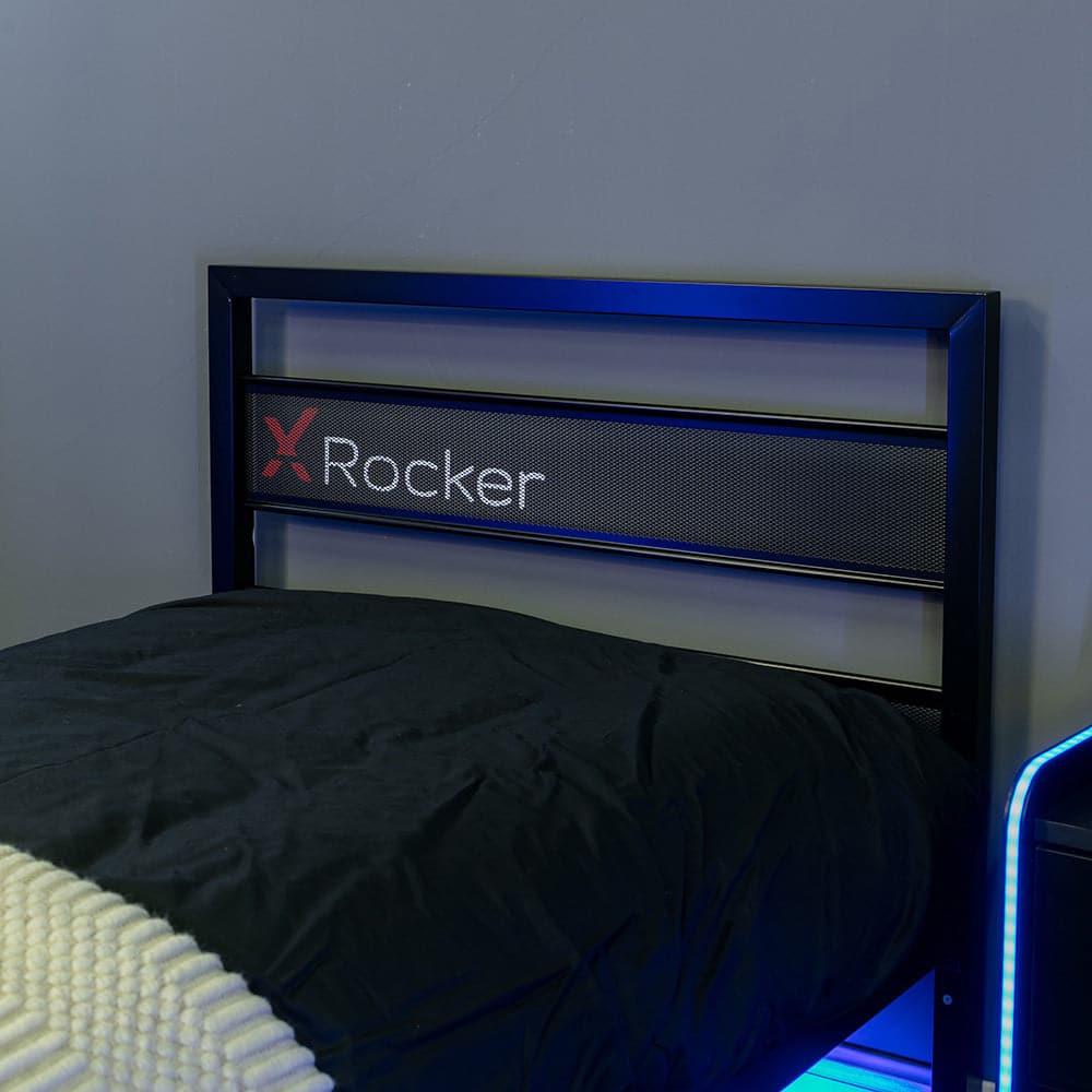 Basecamp Gaming Bed with TV Mount, Black, Twin - X Rocker