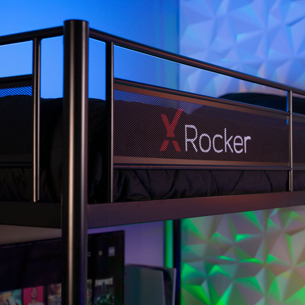 HQ Gaming Loft Bunk Bed with Battlestation - X Rocker