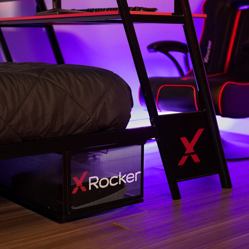 Armada Twin-Over-Twin Bunk Bed with Gaming Desk - X Rocker