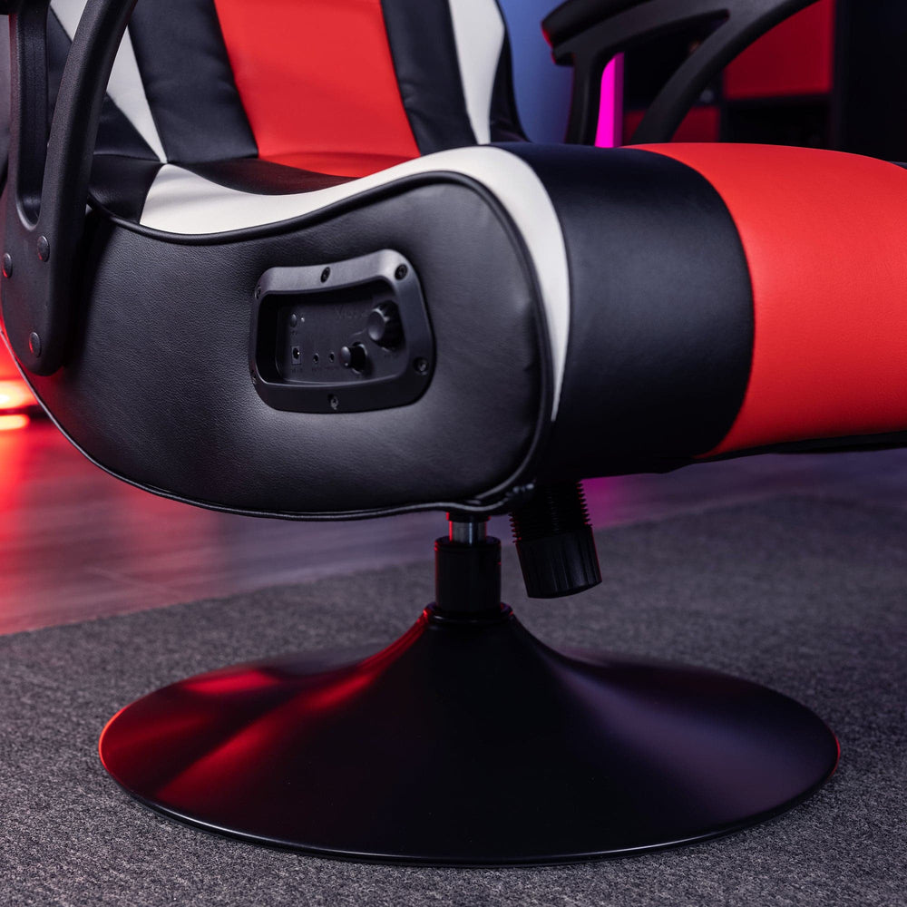 Falcon 2.1 Pedestal Gaming Chair, Black/White/Red - X Rocker