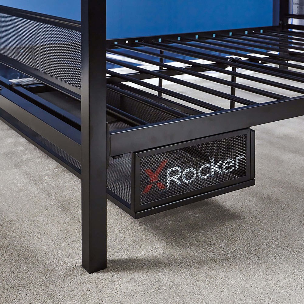 Basecamp LED Gaming Bed with XL TV Mount, Black, Full - X Rocker