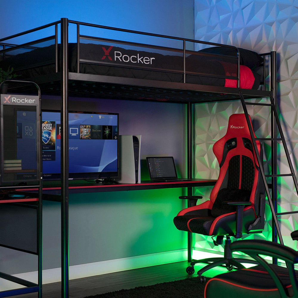 HQ Gaming Loft Bunk Bed with Battlestation - X Rocker