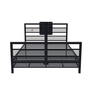 Basecamp LED Gaming Bed with XL TV Mount, Black, Full - X Rocker