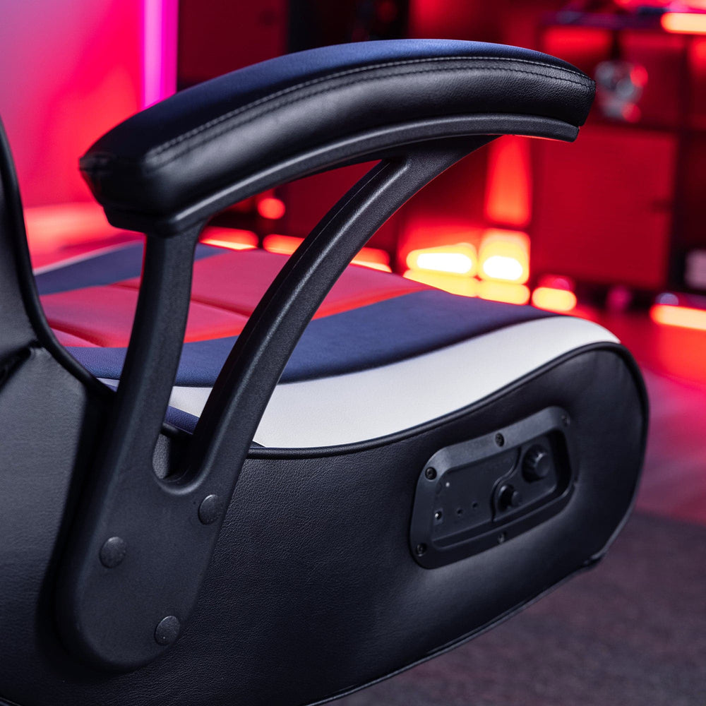 Falcon 2.1 Pedestal Gaming Chair, Black/White/Red - X Rocker