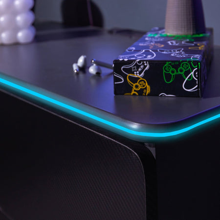 Carbon-Tek Chest of Drawers with LED, Gray/Red - X Rocker