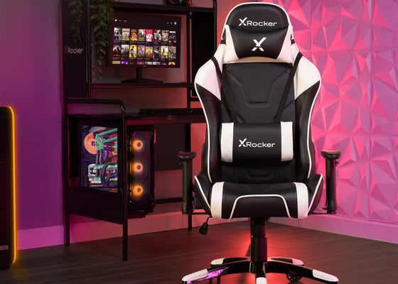 Agility PC Gaming Chair, Black/White - X Rocker
