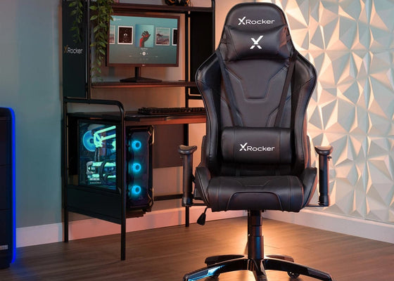 Agility PC Gaming Chair, Black/Carbon Fiber - X Rocker