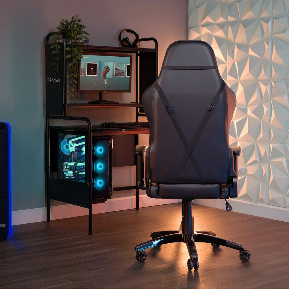 Agility PC Gaming Chair, Black/Carbon Fiber - X Rocker