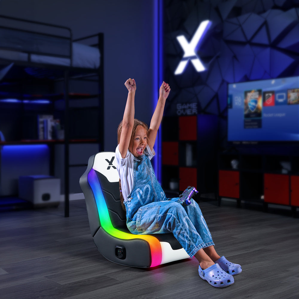 Chimera 2.0 Neo Motion LED Floor Rocker, White & Black - X Rocker