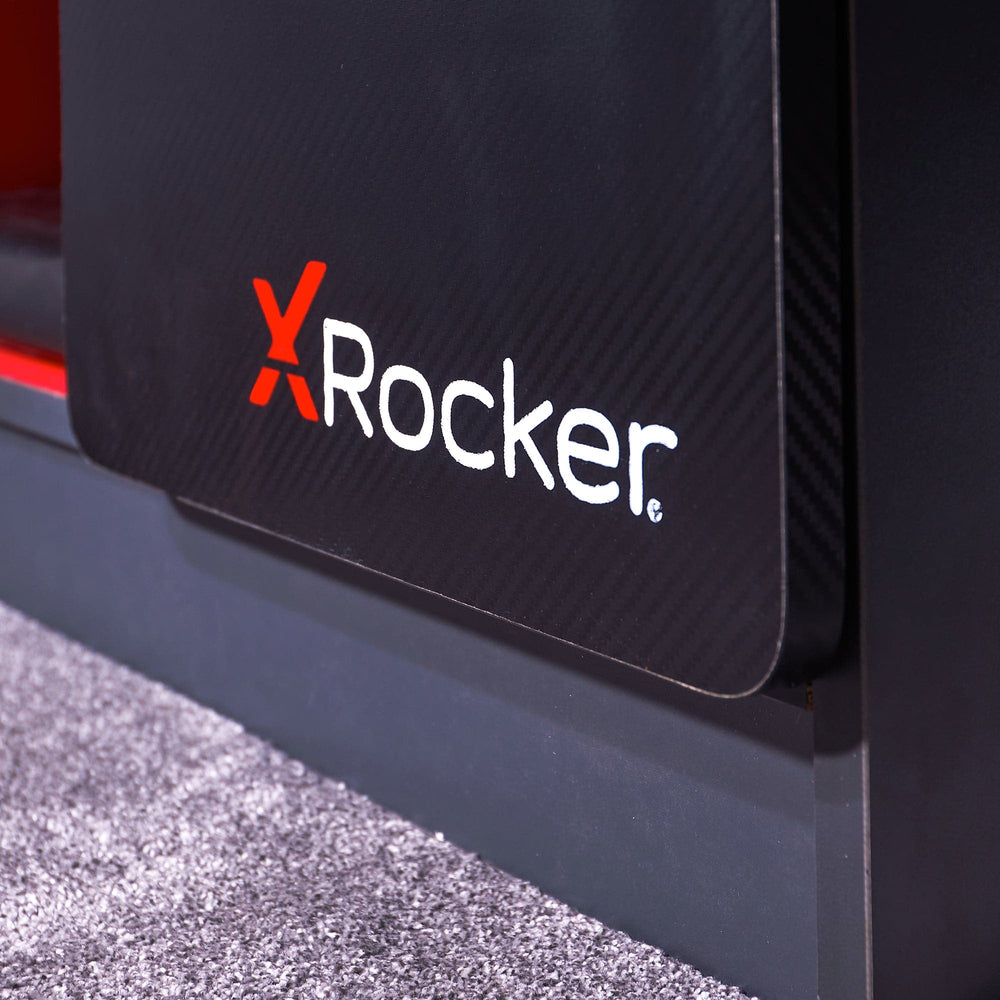 Carbon-Tek TV Stand with LED, Gray/Red - X Rocker