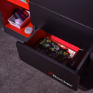 Carbon-Tek Chest of Drawers with LED, Gray/Red - X Rocker