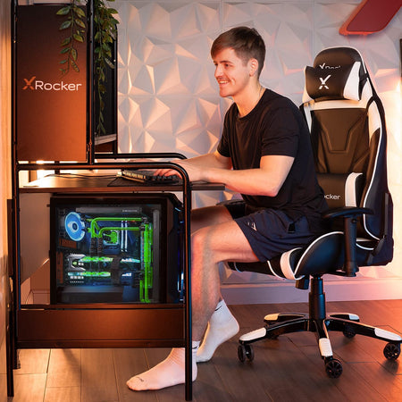Agility PC Gaming Chair, Black/White - X Rocker