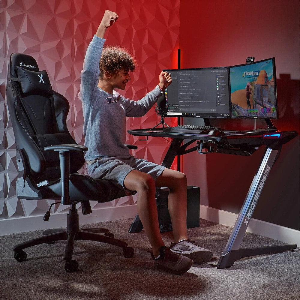 Agility PC Gaming Chair, Black/Carbon Fiber - X Rocker
