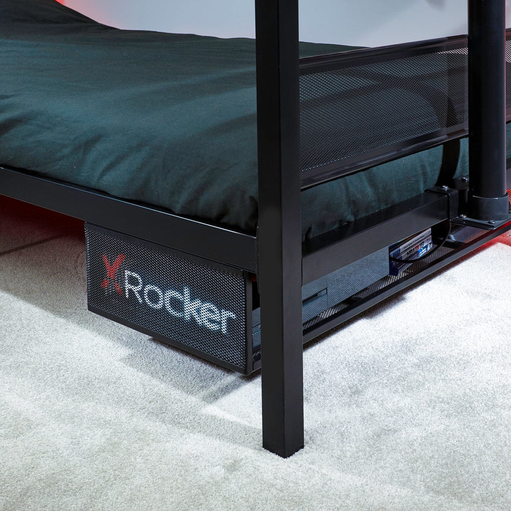 Basecamp Gaming Bed with TV Mount, Black, Twin - X Rocker