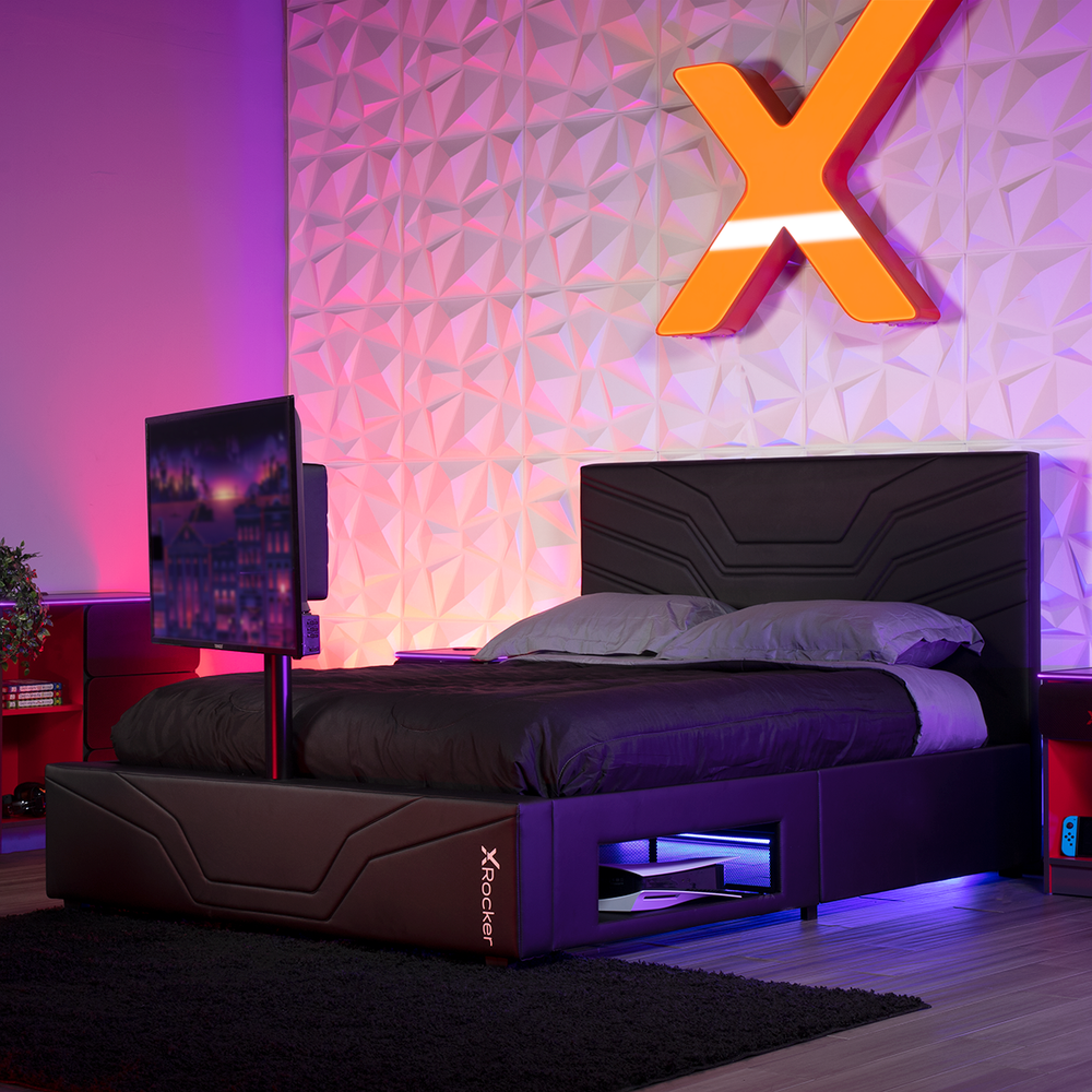 Oracle Gaming Bed with TV Mount, Full - X Rocker