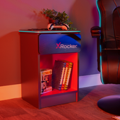 Carbon-Tek End Table with Wireless Charging and LED Lights - X Rocker