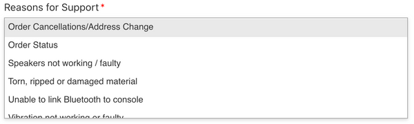 Reasons for Support Cancellation or Change of Address